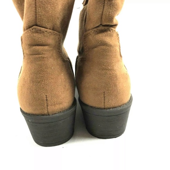 Floral Print Cowhide Waterproof Ankle Boots